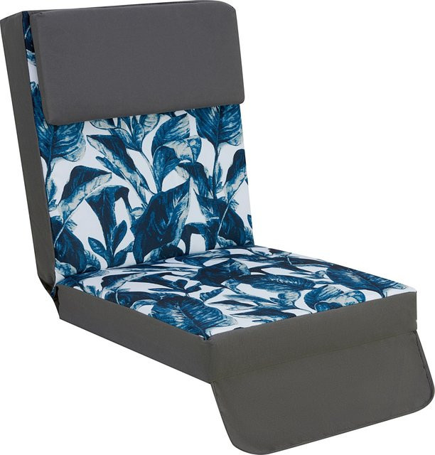 Sitzkissen für Hollywoodschaukel Talca 4-Sitzer in Anthrazit mit Blattmuster aus Polyester - Bild 1