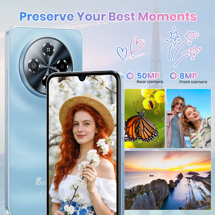 Fossibot S5 Pro Smartphone mit 6,88 Zoll HD+ Display, 256 GB Speicher, 32 GB RAM, Android 15, 6000mAh Akku, 120Hz, 50MP Kamera und seitlichem Fingerabdrucksensor - Bild 3