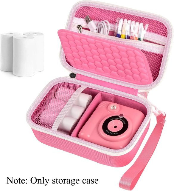 ESOXOFFORE Universelle Kinder-Digitalkameratasche in Pink inklusive 3 Rollen Druckpapier - Bild 1