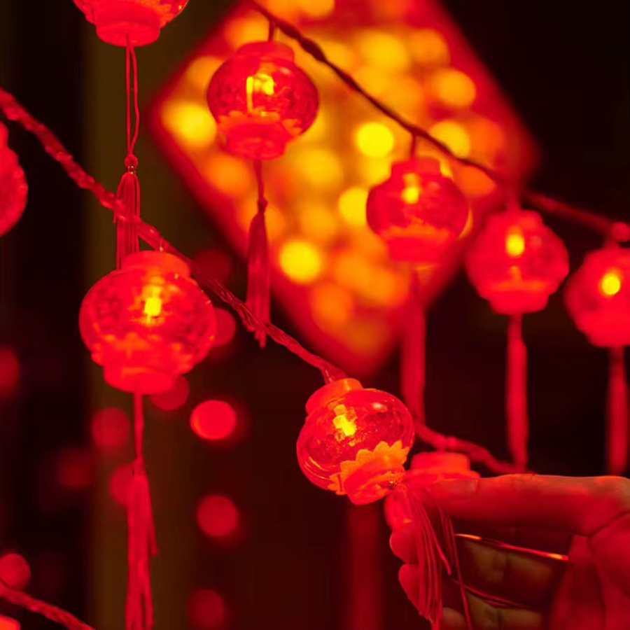 Rote LED-Lichterkette mit Laternen im orientalischen Stil für das Neujahrsfest und Weihnachtsdekoration via USB - Bild 4