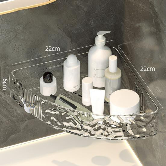 Deyuer Eckregal für das Badezimmer, transparentes Wandregal aus Acryl als Duschablage und Make-up Halter - Bild 2
