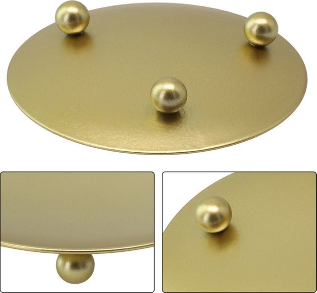 VIBRATITE Kerzenhalter aus Metall, runder Kerzenständer für Säulenkerzen, Schwarz-Gold, Durchmesser: 7 cm - Bild 1