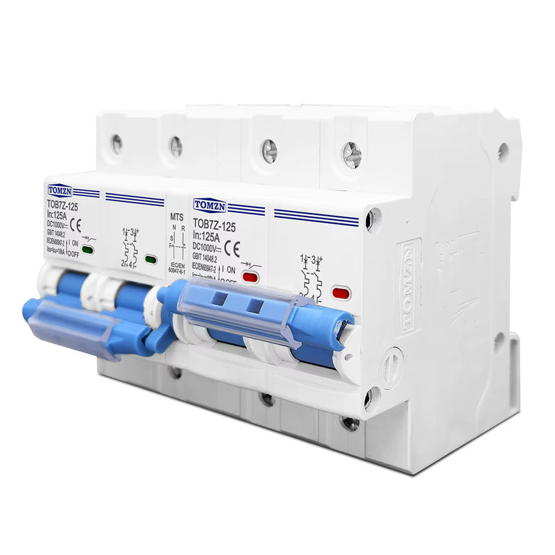 TOMZN Manueller DC MTS Umschalter mit Doppelstromversorgung und Leistungsschalter für PV-Systeme, 125A, Farbe: Weiß - Bild 2