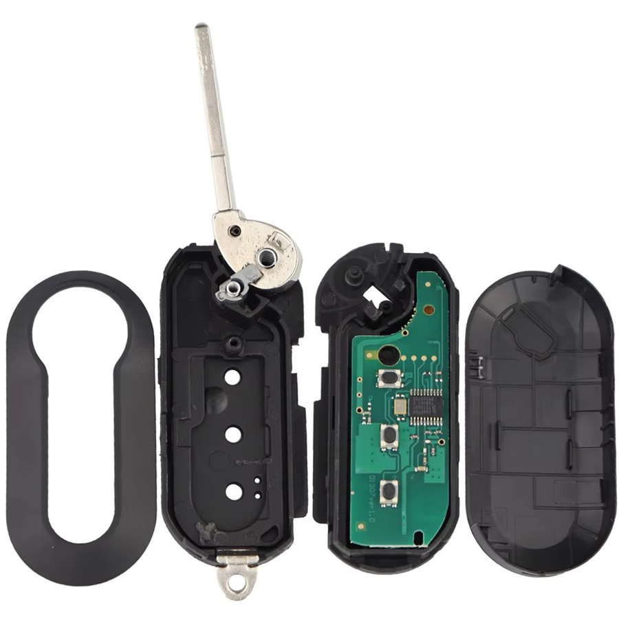 Marelli 433 MHz Auto Fernbedienung Schlüssel für Fiat 500 500L MPV Punto Doblo Qubo Grande Citroen Jumper Boxer Lancia Peugeot mit ID46 Chip in Schwarz - Bild 2