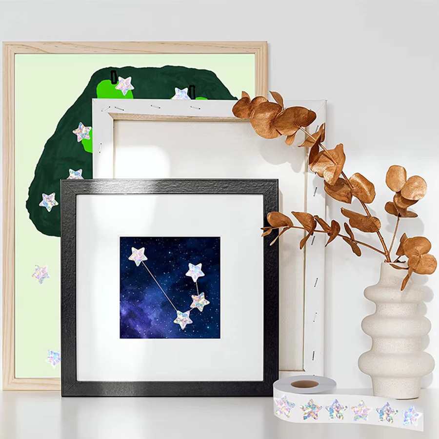 Holografische Stern Aufkleber in Silber für Kinder Belohnungen und Bastelarbeiten - Bild 2