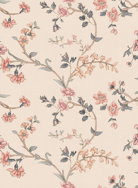 Sandberg Mural Clara Tapete Floral in Rose im skandinavischen Stil aus Vlies - Bild 1