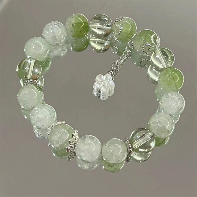 Harlermoon Armband, Blumen, Perlen, grün, Kristallglas, Damen - Bild 1