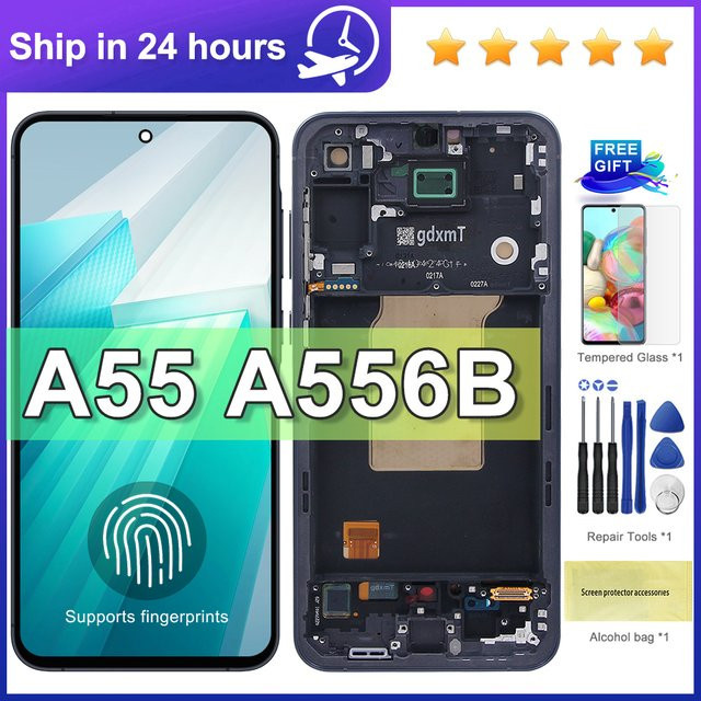 Samsung A55 5G Ersatz Display mit Touchscreen Digitizer in Schwarz für 6,6 Zoll Super AMOLED LCD - Bild 1