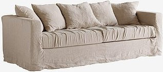 Jotex Sofaüberzug MARSEILLE für 3-Sitzersofa in Beige aus Leinen - Bild 1