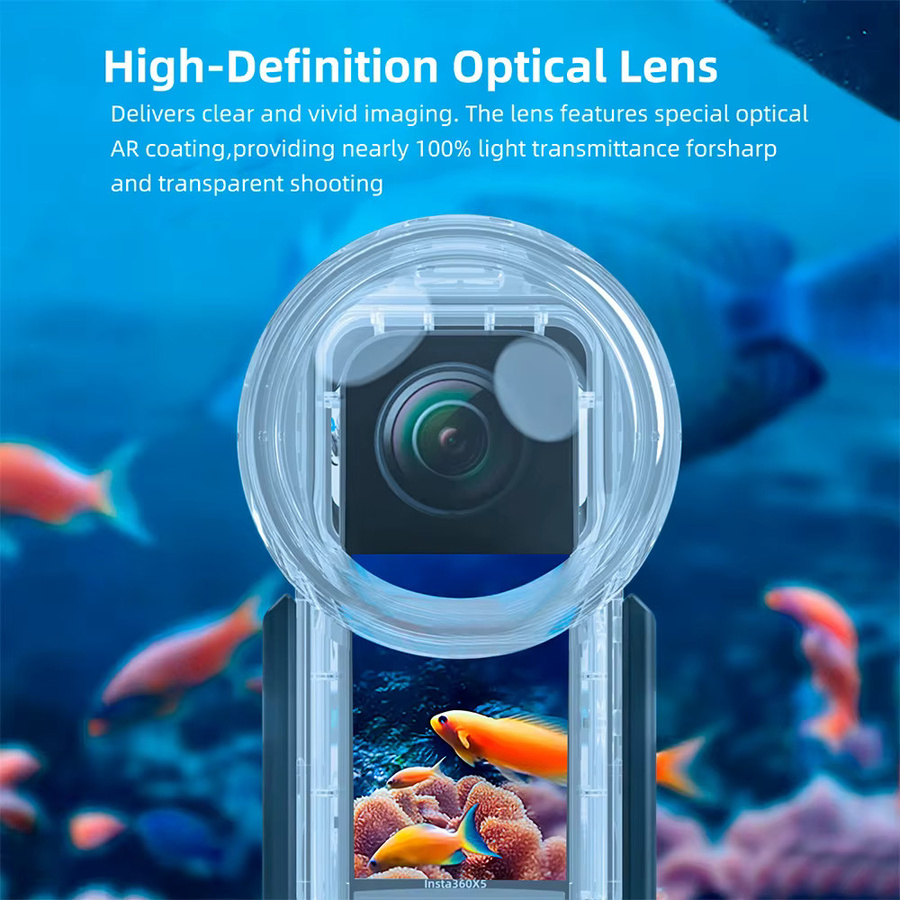 Seafrogs Wasserdichtes Kameragehäuse für Insta 360 X5 in Transparent - Bild 3