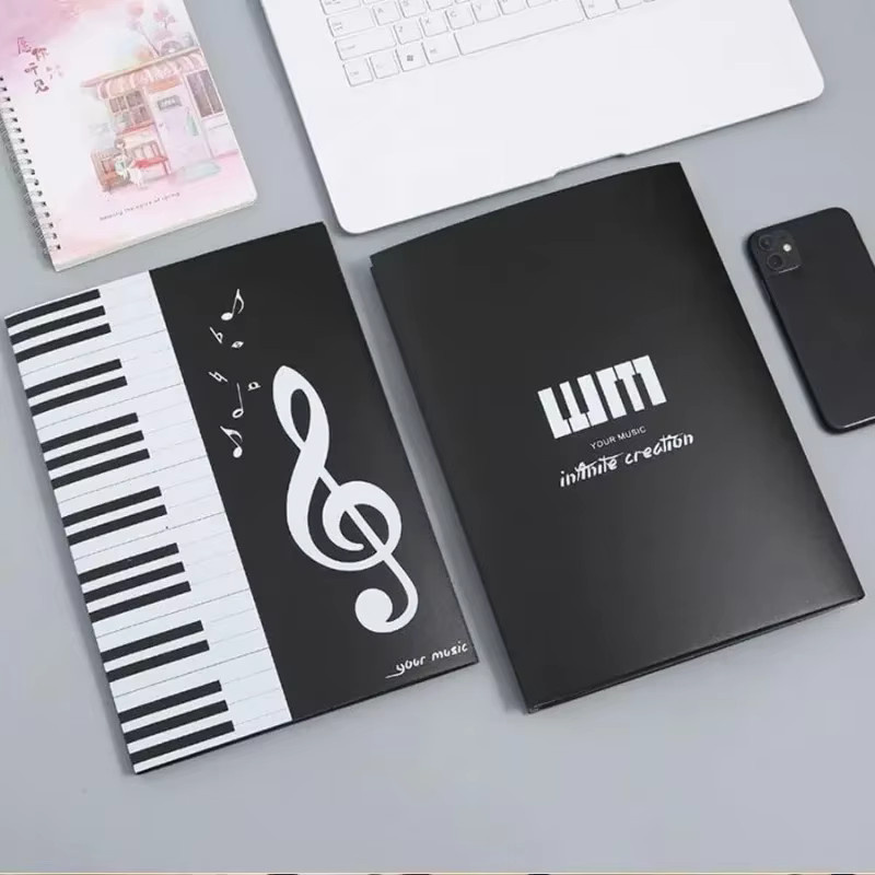 Musikordner für Notenblätter in A4 mit 6 Taschen, Schwarz, aus Kunststoff - Bild 3