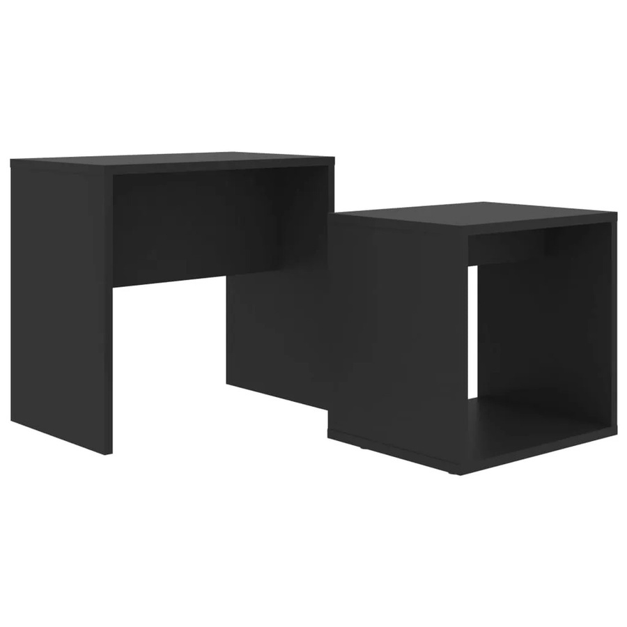 vidaXL Couchtisch-Set in Schwarz mit modernem Design aus Holzwerkstoff, B/T/H: 48 x 30 x 45 cm - Bild 2