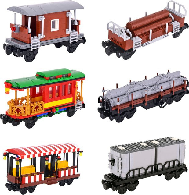 Mitty Stadt Weihnachten Retro Sightseeing Kutsche Tank Auto Zug Eisenbahn Express, Bausteine Spielzeug - Bild 1