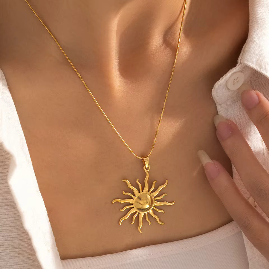 ZAKOL Halskette Sonne, Edelstahl, Gold, Damen - Bild 2