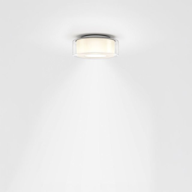 Serien Lighting Curling Ceiling XS LED-Deckenleuchte mit transparentem Glasschirm und silbernem Reflektor, dimmbar, Warmweiß 2700K - Bild 1