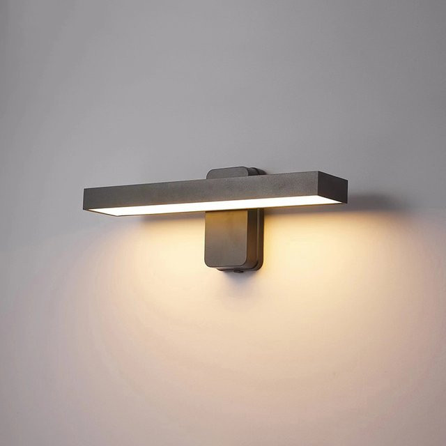 Claeted Drehbare Außen-Wandleuchte mit PIR-Bewegungsmelder in Schwarz, IP65 wasserdicht, moderne Gartenbeleuchtung mit warmweißem Licht - Bild 1