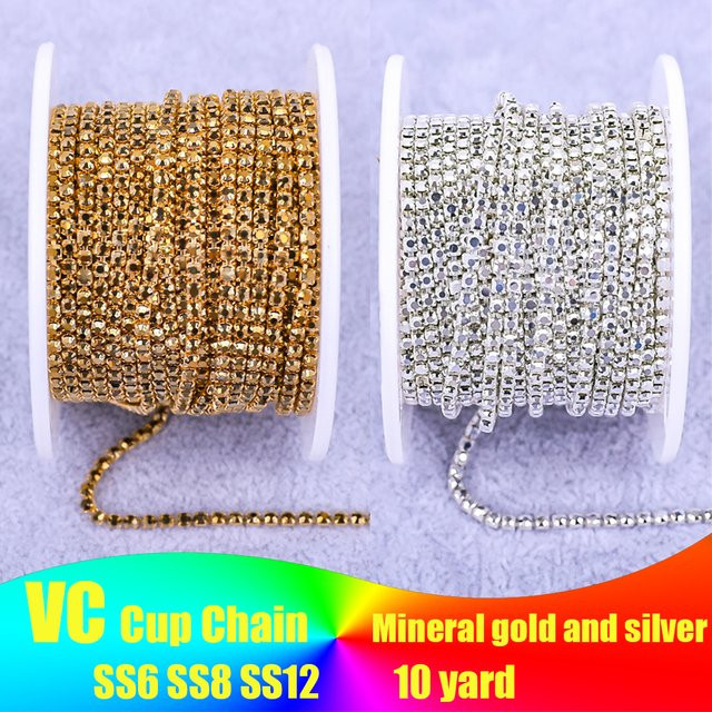 VC Strassband mit Glaskristall-Besatz in Mineralgold und Silber für deine DIY-Kleidungsdekoration - Bild 1