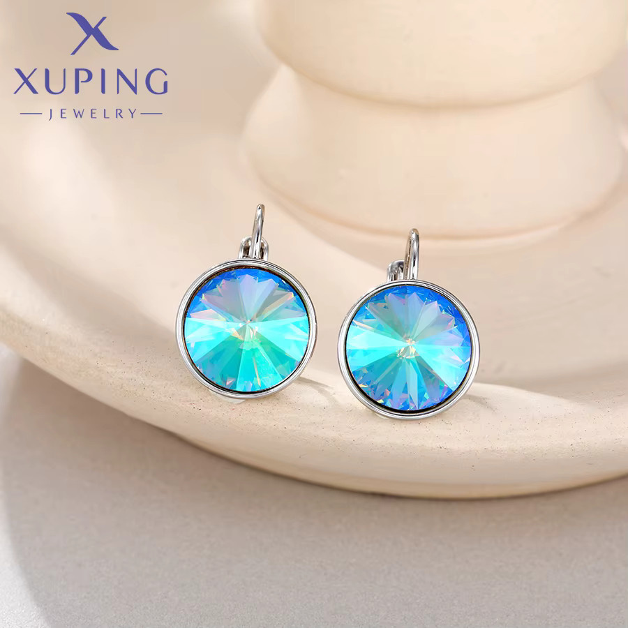Xuping Jewelry Creolen, Platinfarbe, Kristalle, Damen - Bild 2