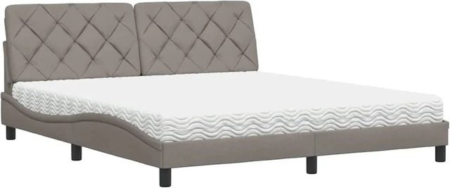 vidaXL Bett mit Matratze in Taupe aus Stoff, B/T: 180 x 200 cm - Bild 1