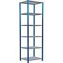 Schulte MultiPlus250 Steckregal Grundregal mit 6 Fachböden und Kreuzstrebe, Farbe: Enzianblau, B/T/H: 75,0 x 60,0 x 250,0 cm - Bild 2