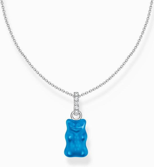 Thomas Sabo Halskette, 925 Silber, blauer Goldbären Anhänger, Damen - Bild 1