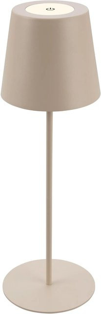 Brilo Akku Tischleuchte Kiki Touch dimmbar LED Beige B/T/H: 12 x 12 x 36 cm - Bild 1