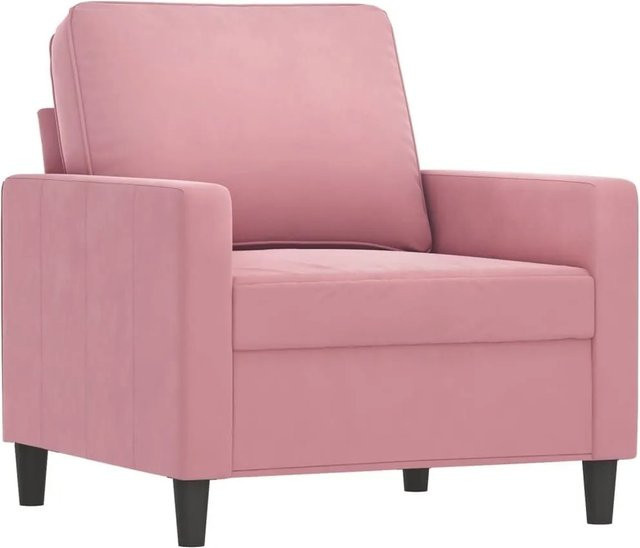 vidaXL Sessel in Rosa aus Samt mit Armlehnen und Metallgestell - Bild 1