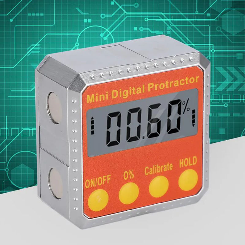 Digitaler Neigungsmesser und elektronische Wasserwaage von Honor Electronics in Grau/Silber aus Aluminium mit 360 Grad Winkelmessung - Bild 2