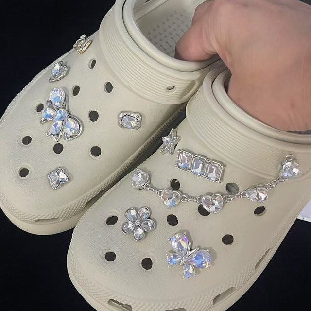 FHLDING Schuh Charms Set, Silber, Diamant, Schmetterling - Bild 1