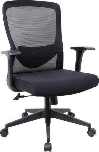 SpeaKa Professional Bürodrehstuhl SP-MOC-002 Schwarz mit Armlehnen und Stoffbezug - Bild 1