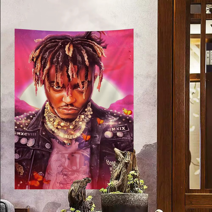 J-Juice WRLD Singer Musikalbum Wandteppich in Schwarz und Multicolour, Rechteckig, Textil - Bild 4