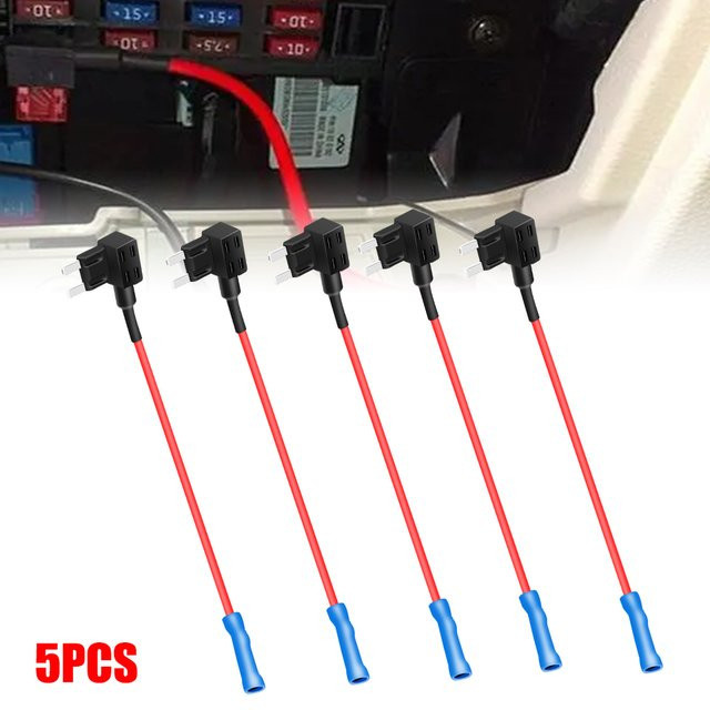 5 Stück Add-a-Circuit Adapter für Mini Blade Sicherungen, 12V Auto Sicherungskasten Halter, Farbe: Schwarz - Bild 1