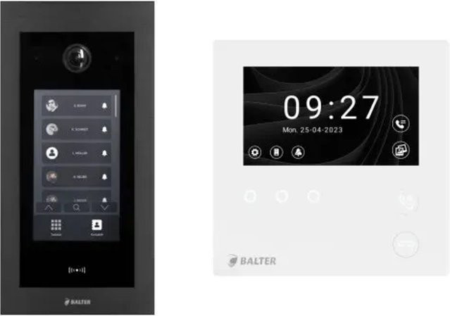 Balter EVO-HD Video-Türkommunikationssystem mit Unterputz-Türstation, Full-Touch-Display und 1x 4,3 Zoll Mini-HD Monitor in Schwarz - Bild 1