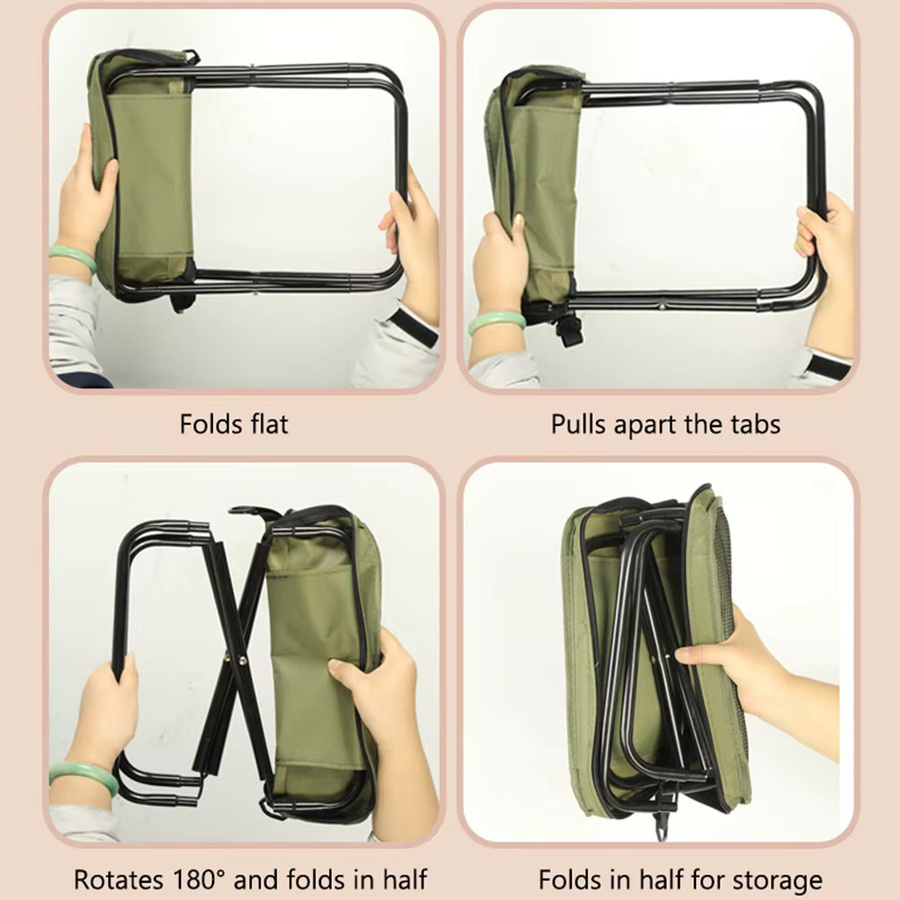 APWIKOGER Outdoor-Klappstuhl mit Reißverschlusstasche und Netztasche aus Textilene für Picknick, Gartenarbeit und Wandern - Bild 3