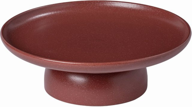 Costa Nova Fußteller Pacifica aus Keramik, rot, 3er Pack, Durchmesser: 26,8 cm, Höhe: 8,9 cm - Bild 1
