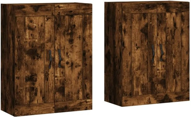 vidaXL Wandschränke 2er Set aus Holzwerkstoff in Räuchereiche Braun B/H/T: 90 x 69,5 x 34 cm - Bild 1