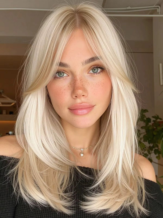 EASIHAIR Perücke, blond, mittellang, gerade, mit Pony, Damen - Bild 4