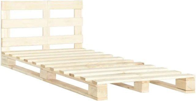 vidaXL Palettenbett aus Massivholz Kiefer in Braun, B/T/H: 120 x 200 x 65 cm - Bild 1