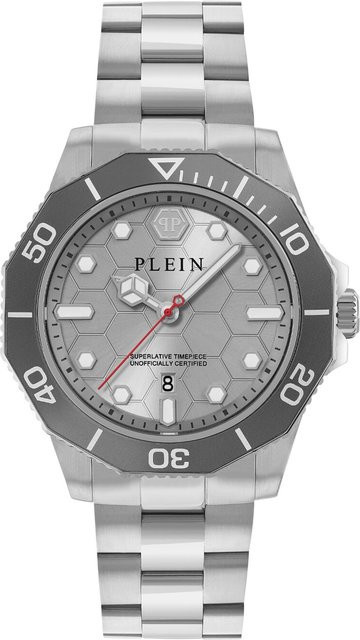 Philipp Plein Herrenuhr, Quarz, Edelstahl, 44 mm, Grau, 5 ATM - Bild 1