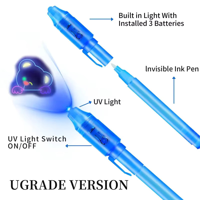 10er-Pack unsichtbare Tintenstifte in Multicolour mit UV-Licht für Kinder und Klassenzimmer - Bild 3
