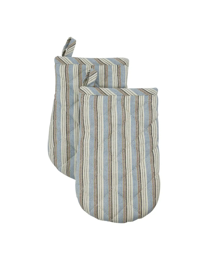 House Doctor Ofenhandschuh Chef aus Baumwolle in Blau und Sand, Höhe: 24 cm - Bild 1