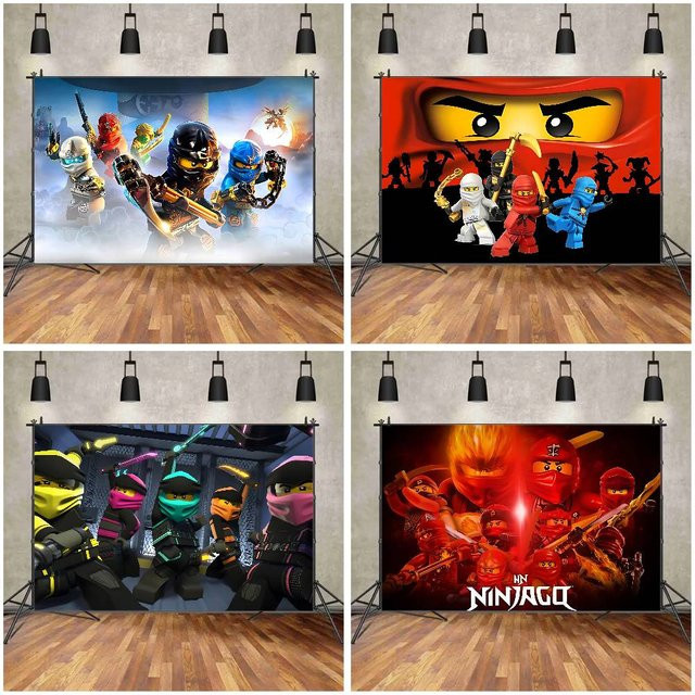 Mesuca Ninjagos Fotohintergrund für Kinder als Partydekoration, Mehrfarbig, B: 70 cm, H: 70 cm - Bild 1
