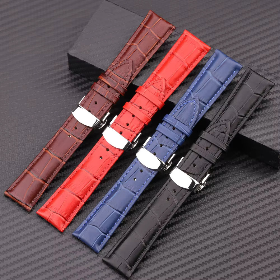 DUTRIEUX Uhrenarmband Kalbsleder, Schmetterlingsschnalle, Unisex - Bild 1
