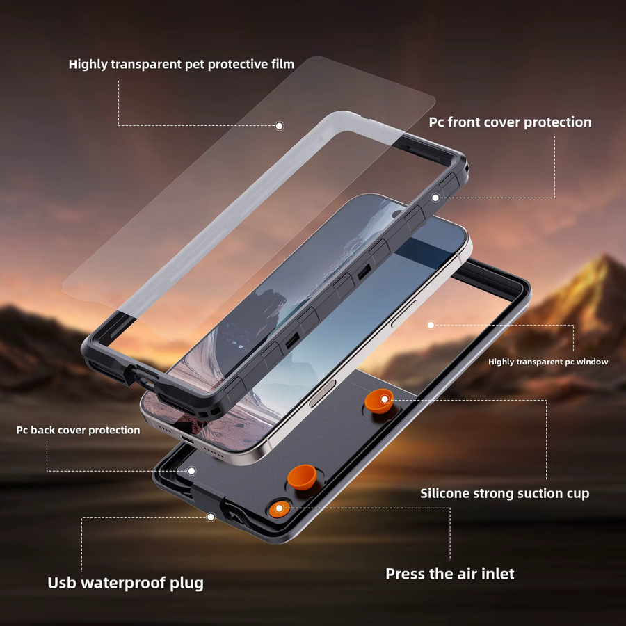 Shellbox wasserdichte Handyhülle für 6,9-Zoll-Geräte, transparent, IP68 Unterwasser-Schutz mit Touchscreen-Funktion - Bild 6