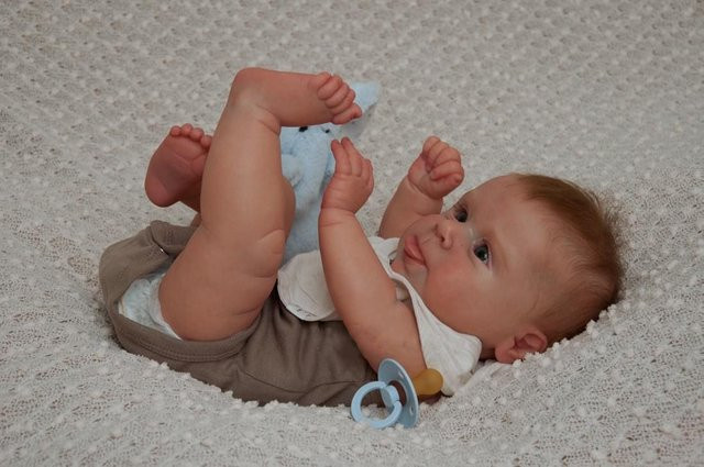 NPK Sebby Neugeborene Babypuppe, Sammlerstück, Silikon, 20 Zoll - Bild 1