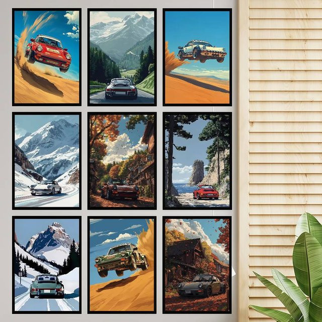Vintage Poster Moetch Alpine Drive Wandkunst aus Kraftpapier in Weiß und Multicolour, B/H: 15 x 10 cm - Bild 1