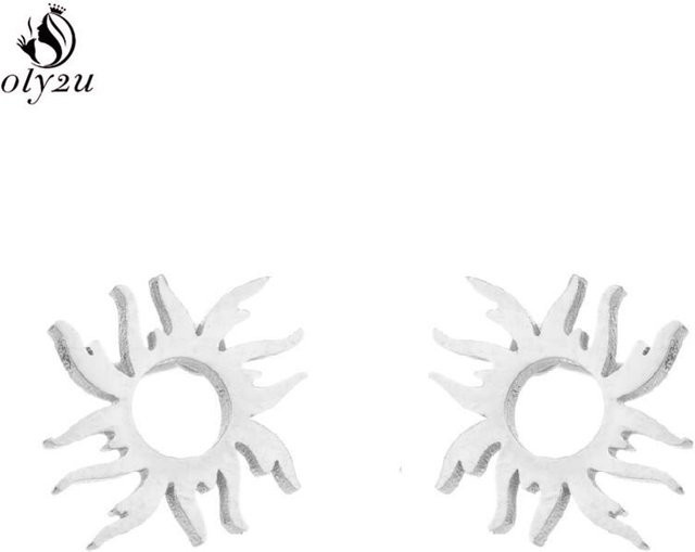 Ohrring Edelstahl, Blitz, Sonne, Silber, Damen - Bild 1