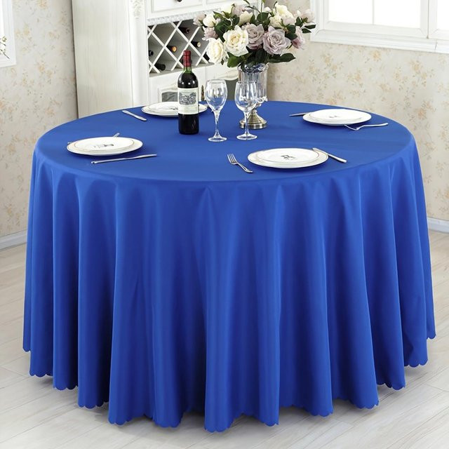 Runde Tischdecke aus Polyester von NATAWA in Königsblau, Durchmesser: 140 cm - Bild 1
