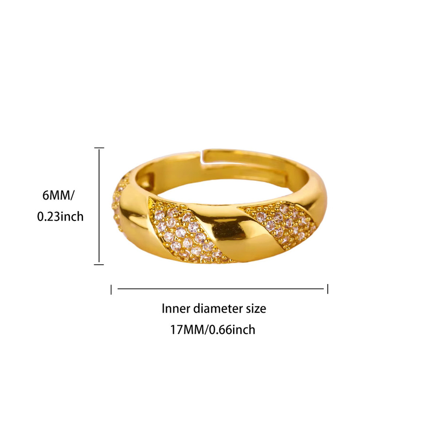 ICFTZWE Ring Edelstahl, Gold, Zirkonia, Damen - Bild 3