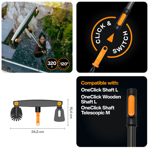 Fiskars Dachrinnenreiniger OneClick in Schwarz, B/H/L: 5,9 x 16,4 x 34,2 cm - Bild 5